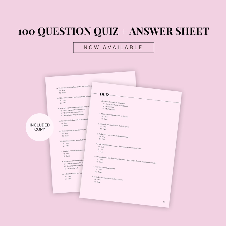 Editable/Resellable Lash Training Manual, Classic, Hybrid & Volume Manual