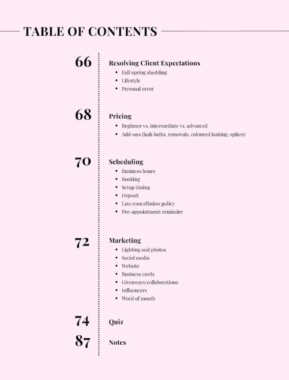 Editable/Resellable Lash Training Manual, Classic, Hybrid & Volume Manual