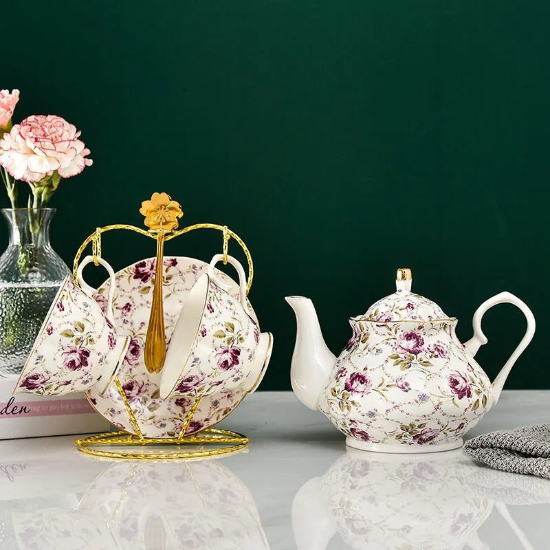 Afternoon Tea Set, Classic English, Porcelain, Teapot, Cups