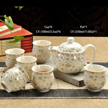 Kung Fu Teapot, Ceramic Puer, 350ml, Chinese Retro Style