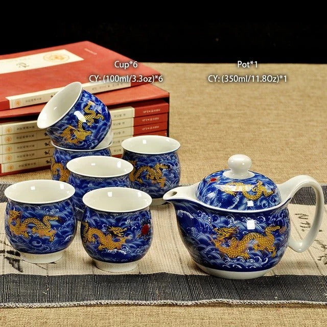 Kung Fu Teapot, Ceramic Puer, 350ml, Chinese Retro Style