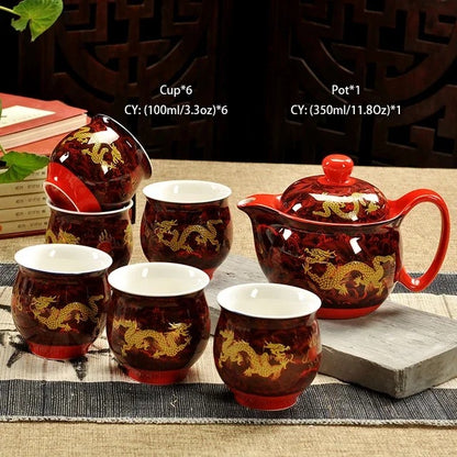 Kung Fu Teapot, Ceramic Puer, 350ml, Chinese Retro Style