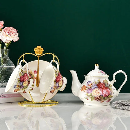 Afternoon Tea Set, Classic English, Porcelain, Teapot, Cups