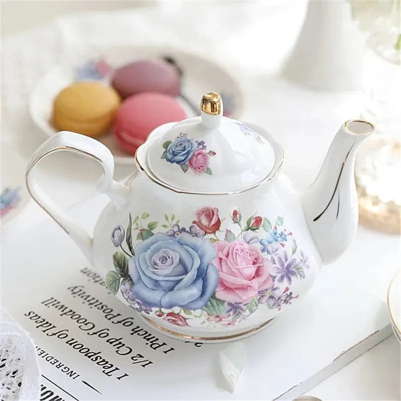Ceramic Teapot Set, Pink Camellia, 500ml, Porcelain